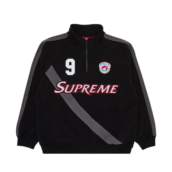Supreme Equipé Half Zip Sweatshirt Black - Picture 1 of 6